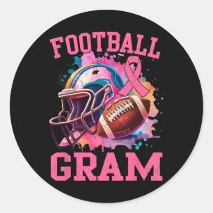 In October We Wear Pink Footll Gram Breast Cancer Classic Round Sticker
