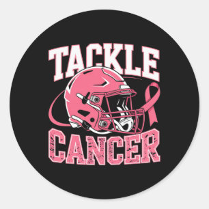 In October We Wear Pink Footll Tackle Breast Cance Classic Round Sticker