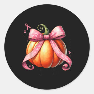 In October We Wear Pink For Breast Cancer Awarenes Classic Round Sticker