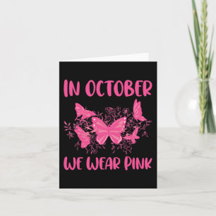 In October We Wear Pink Fun Butterfly Graphic Cost Card