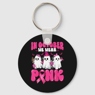 In October We Wear Pink Ghost Breast Cancer Awaren Key Ring
