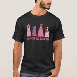 in October We Wear Pink Ghost Dogs Breast Cancer A T-Shirt