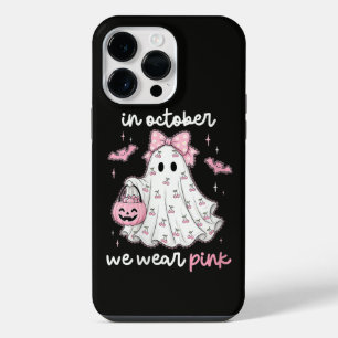 in October We Wear Pink Ghost Halloween iPhone 14 Pro Max Case