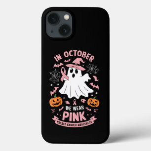 In October We Wear Pink Ghost Witch Breast Cancer iPhone 13 Case