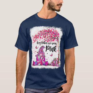 In October We Wear Pink Gnome Breast Cancer Awaren T-Shirt