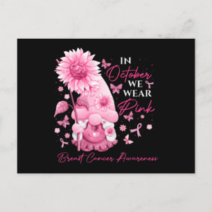 In October We Wear Pink Gnomes Gnome Breast Cancer Postcard