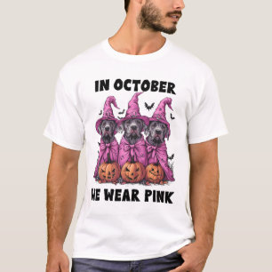 In October We Wear Pink Great Dane Halloween Breas T-Shirt