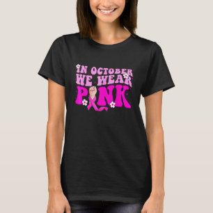In October We Wear Pink Groovy Style With Pink Rib T-Shirt