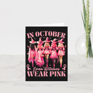In October We Wear Pink Halloween Breast Cancer Aw Card
