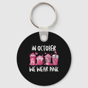 In October We Wear Pink Halloween Breast Cancer Aw Key Ring