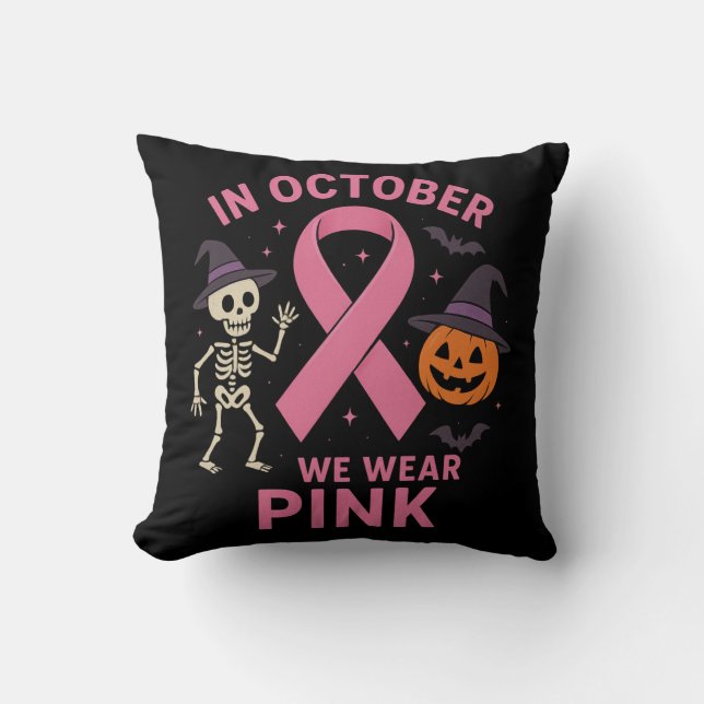 In October We Wear Pink Halloween Breast  Cushion (Front)