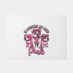 In October We Wear Pink � Halloween Cute Dogs Brea Doormat