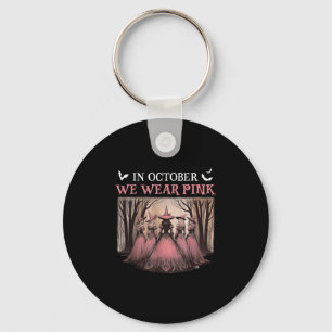 In October We Wear Pink, Halloween Spooky Pink Rib Key Ring