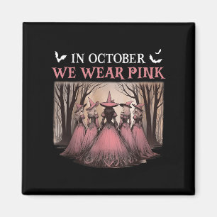 In October We Wear Pink, Halloween Spooky Pink Rib Magnet