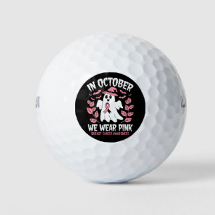 In October We Wear Pink Halloween Witch Golf Balls