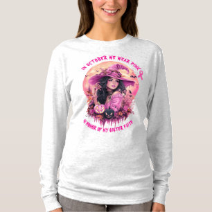 In October We Wear Pink Halloween Witch T-Shirt