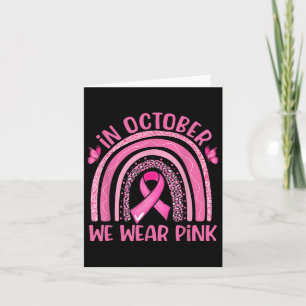 In October We Wear Pink Leopard Breast Cancer Awar Card