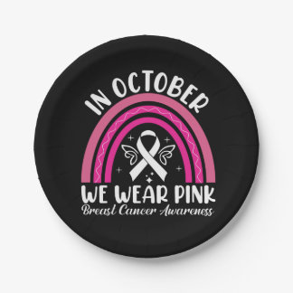 In october we wear pink paper plate