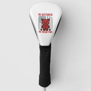 In October We Wear Pink Pig Awareness Design_1 Golf Head Cover