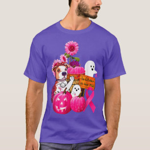 In October We Wear Pink Pitbull Breast Cancer Hall T-Shirt