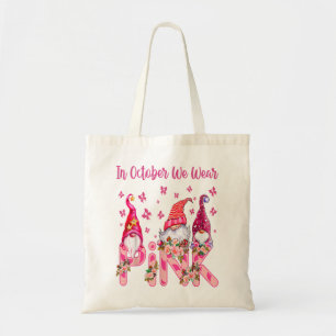 In October We Wear Pink Pumpkin Breast Cancer Hall Tote Bag