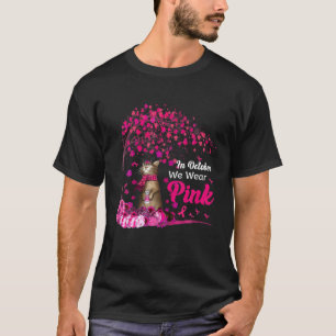 In October We Wear Pink Pumpkin Cat Breast Cancer T-Shirt