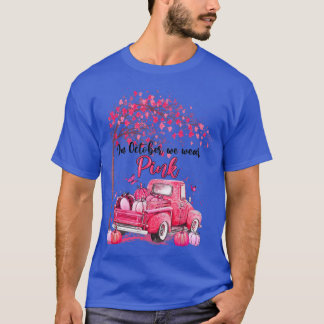 In October We Wear Pink Pumpkin Truck Leopard Brea T-Shirt