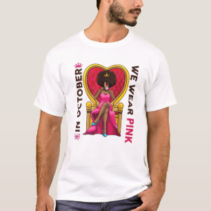 In October We Wear Pink Ribbon Breast Cancer Aware T-Shirt