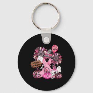 In October We Wear Pink Ribbon Ghost Halloween Bre Key Ring