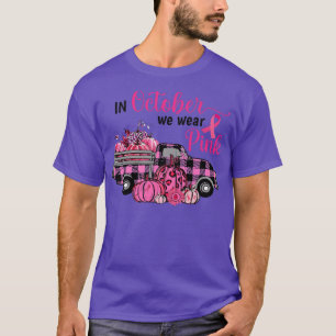 In October We Wear Pink Ribbon Leopard Truck Breas T-Shirt