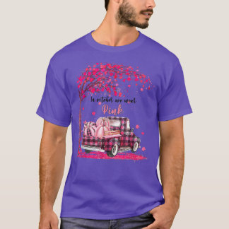 In October We Wear Pink Ribbon Plaid Truck Breast  T-Shirt