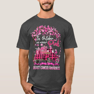 In October We Wear Pink Ribbon Truck Leopard Breas T-Shirt