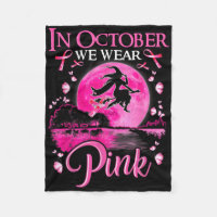 In October We Wear Pink Ribbon Witch Breast Cancer