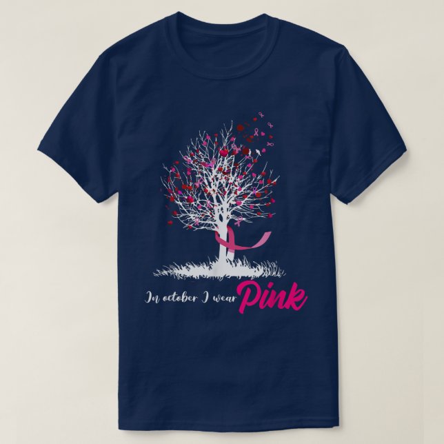 In October We Wear Pink Truck Breast Cancer Awaren T-Shirt (Design Front)
