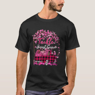 In October We Wear Pink Truck Pumpkin Tackle Breas T-Shirt