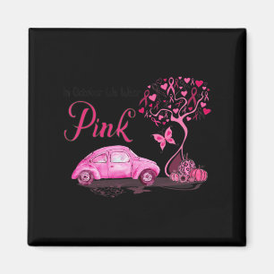 In October We Wear Pink Truck Tree Breast Cancer A Magnet