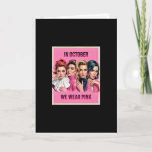 In October We Wear Pink - Witch And Ghost Hallowee Card