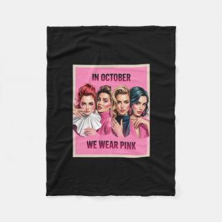 In October We Wear Pink - Witch And Ghost Hallowee Fleece Blanket