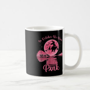 In October We Wear Pink Witch Breast Cancer Hallow Coffee Mug