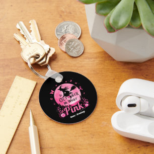 In October We Wear Pink Witch Breast Cancer Key Ring
