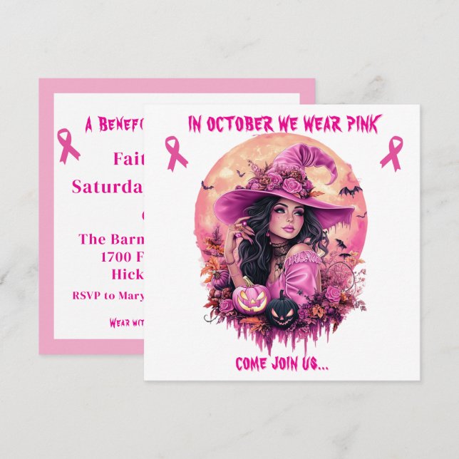 In October We Wear Pink Witch Fundraiser Event (Front/Back)