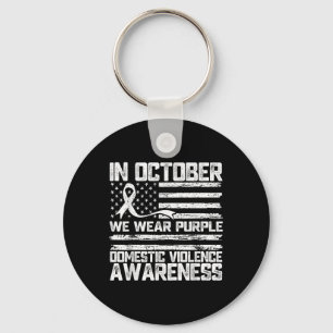 In October We Wear Purple Domestic Violence Awaren Key Ring