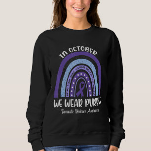 In October We Wear Purple Domestic Violence Boho R Sweatshirt