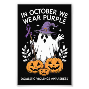 In October We Wear Purple Domestic Violence Ghost  Photo Print