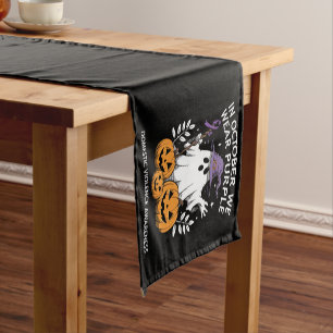 In October We Wear Purple Domestic Violence Ghost Short Table Runner