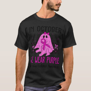 In October We Wear Purple Domestic Violence Ghost  T-Shirt