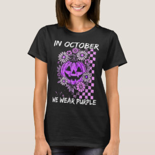 In October We Wear Purple Domestic Violence Vintag T-Shirt