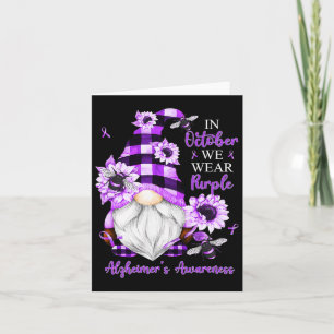 In October We Wear Purple Gnomes Heimerheimer Awar Card
