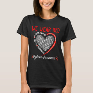 In October We Wear Red Dyslexia Awareness Month T-Shirt
