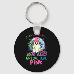 In October We Wear Teal Nk Halloween Metastatic Br Key Ring